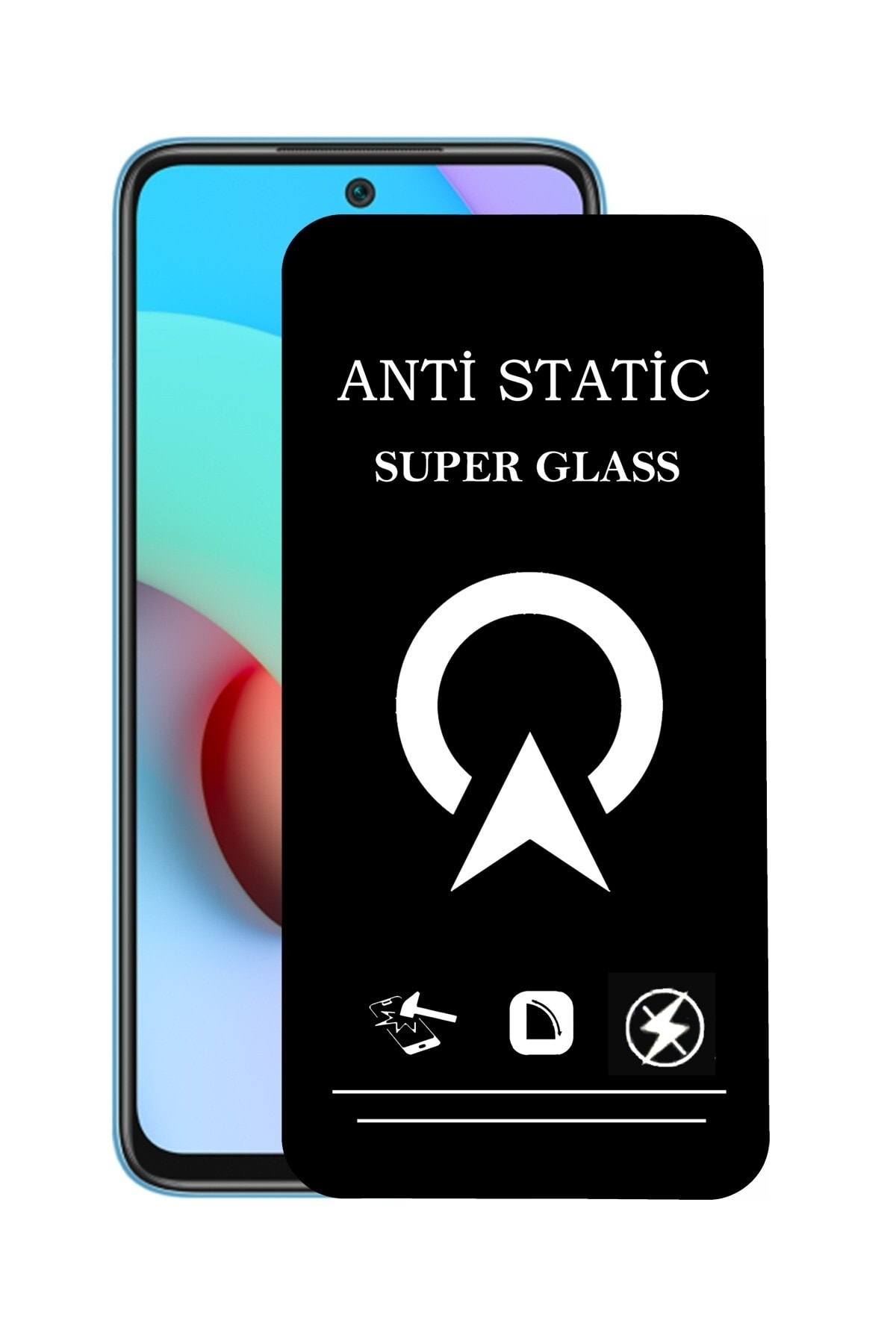 Xiaomi Redmi 10 Tam Kaplayan Anti Statik Çizilmez Safir Ekran Koruyucu Cam