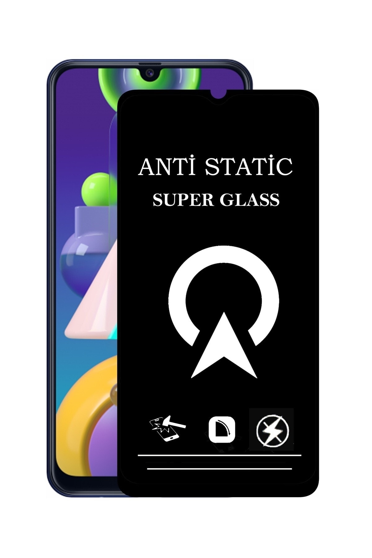 Samsung Galaxy M21 Tam Kaplayan Anti Statik Çizilmez Safir Ekran Koruyucu Cam