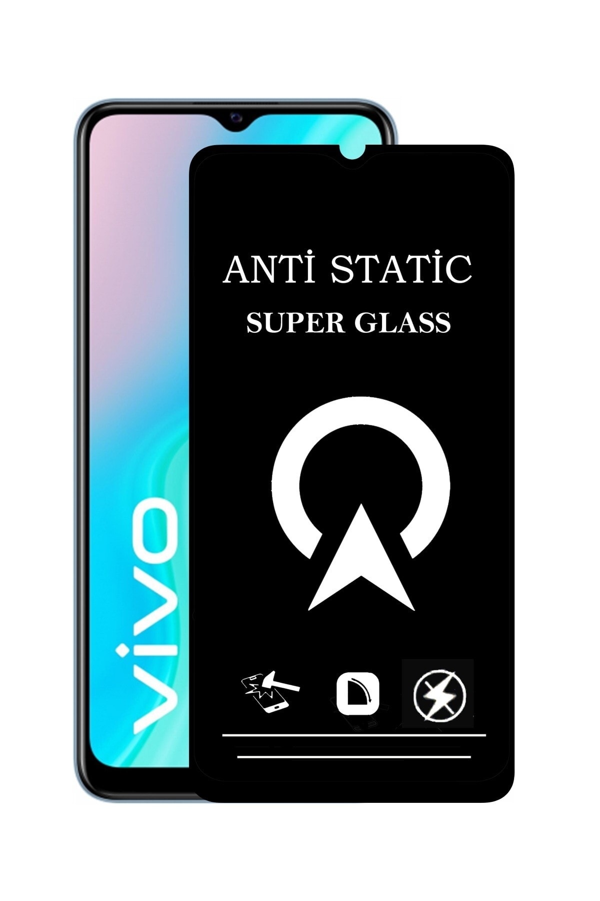 Vivo Y11s Tam Kaplayan Anti Statik Çizilmez Safir Ekran Koruyucu Cam