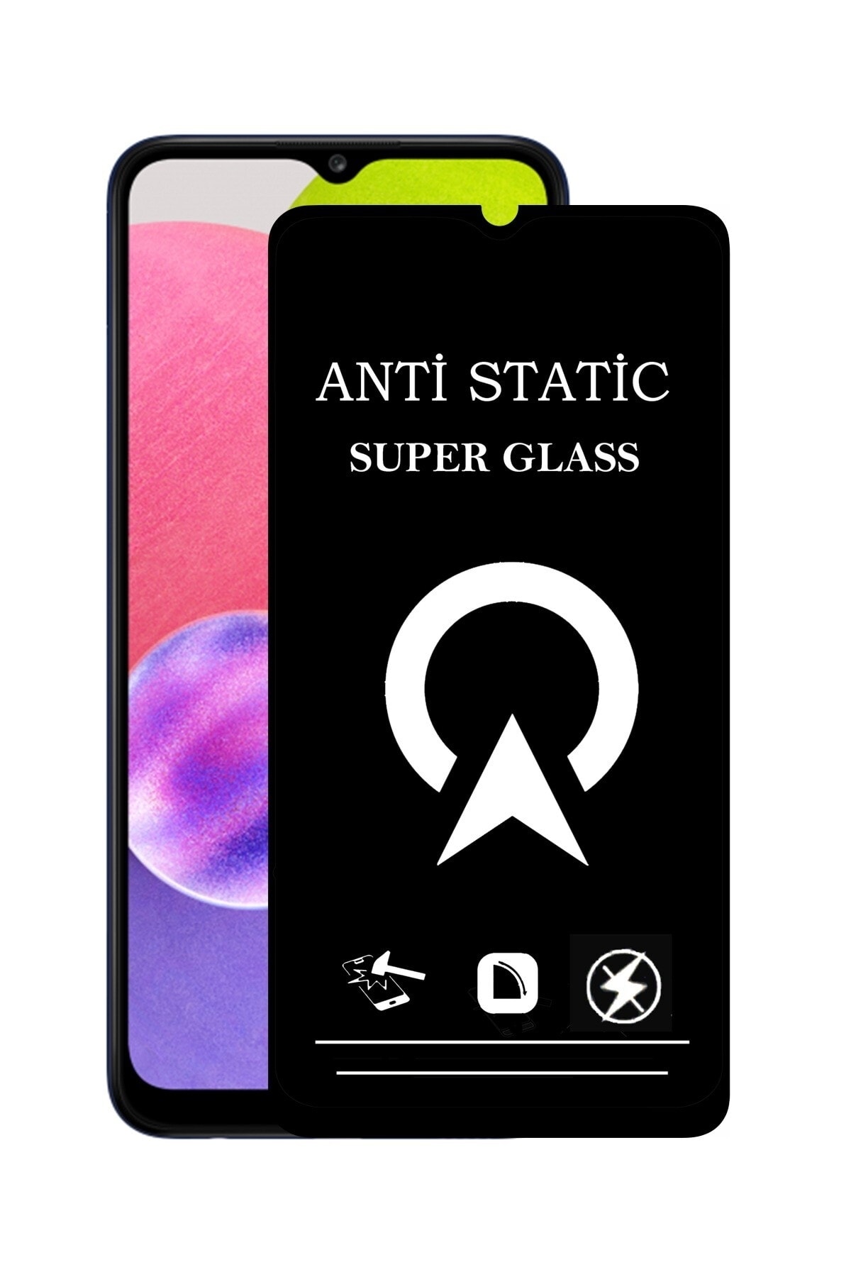 Samsung Galaxy A03s Tam Kaplayan Anti Statik Çizilmez Safir Ekran Koruyucu Cam