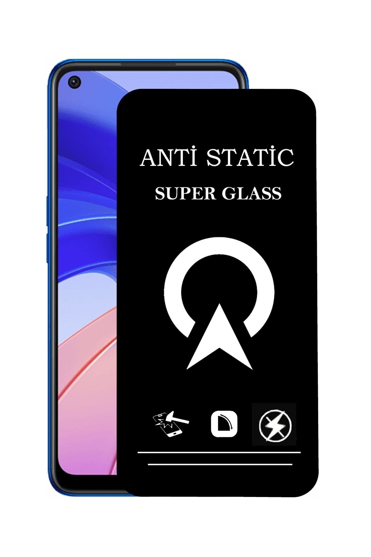 Oppo A55 Tam Kaplayan Anti Statik Çizilmez Safir Ekran Koruyucu Cam