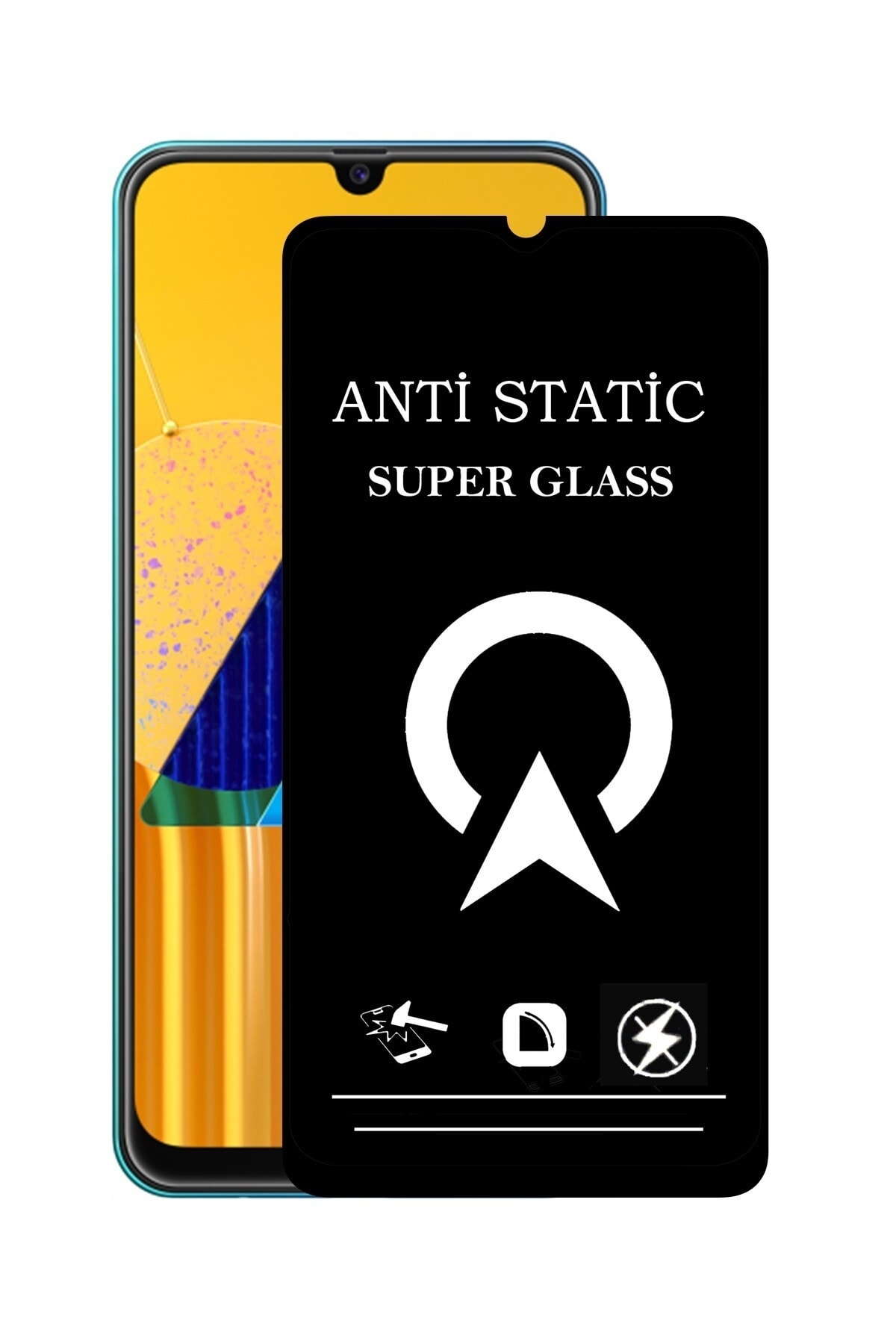 Samsung Galaxy M30 Tam Kaplayan Anti Statik Çizilmez Safir Ekran Koruyucu Cam