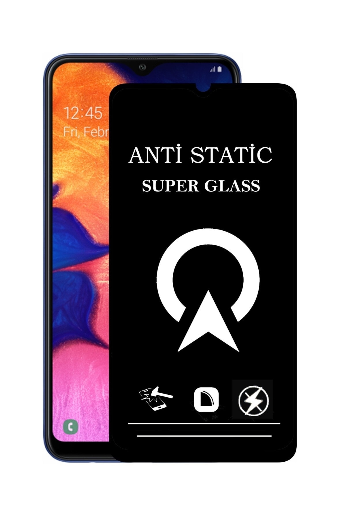 Samsung Galaxy A10 Tam Kaplayan Anti Statik Çizilmez Safir Ekran Koruyucu Cam