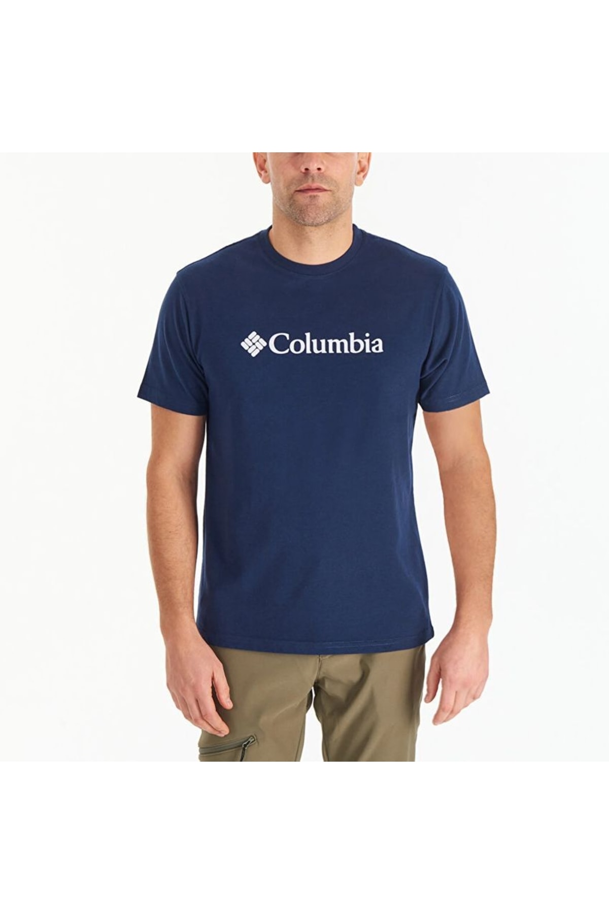 تی شرت آستین کوتاه مردانه برس دار Csc M Basic Logo Cs0287-466 آبی سرمه ای