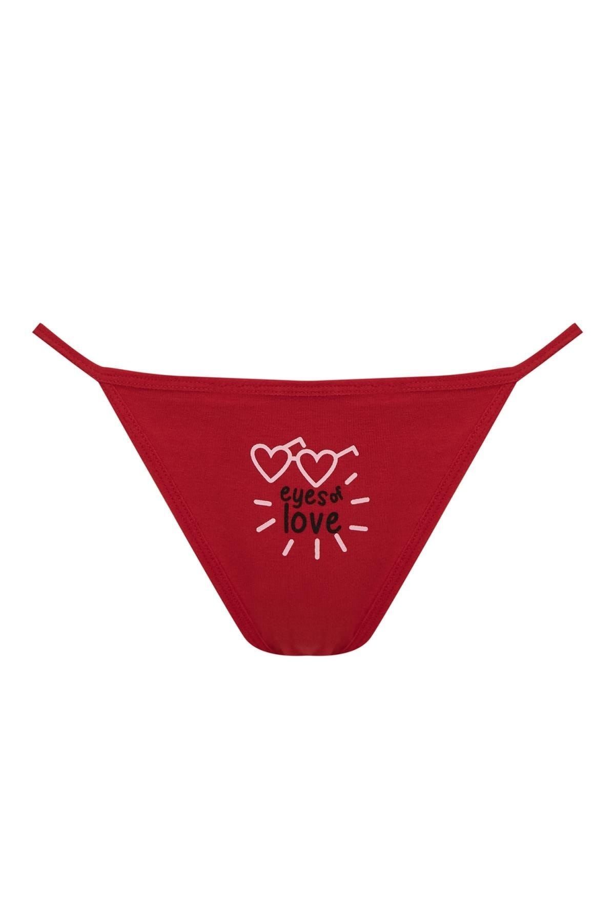 DeFacto-Fall In Love Slogan Heart Patterned String Panties 1