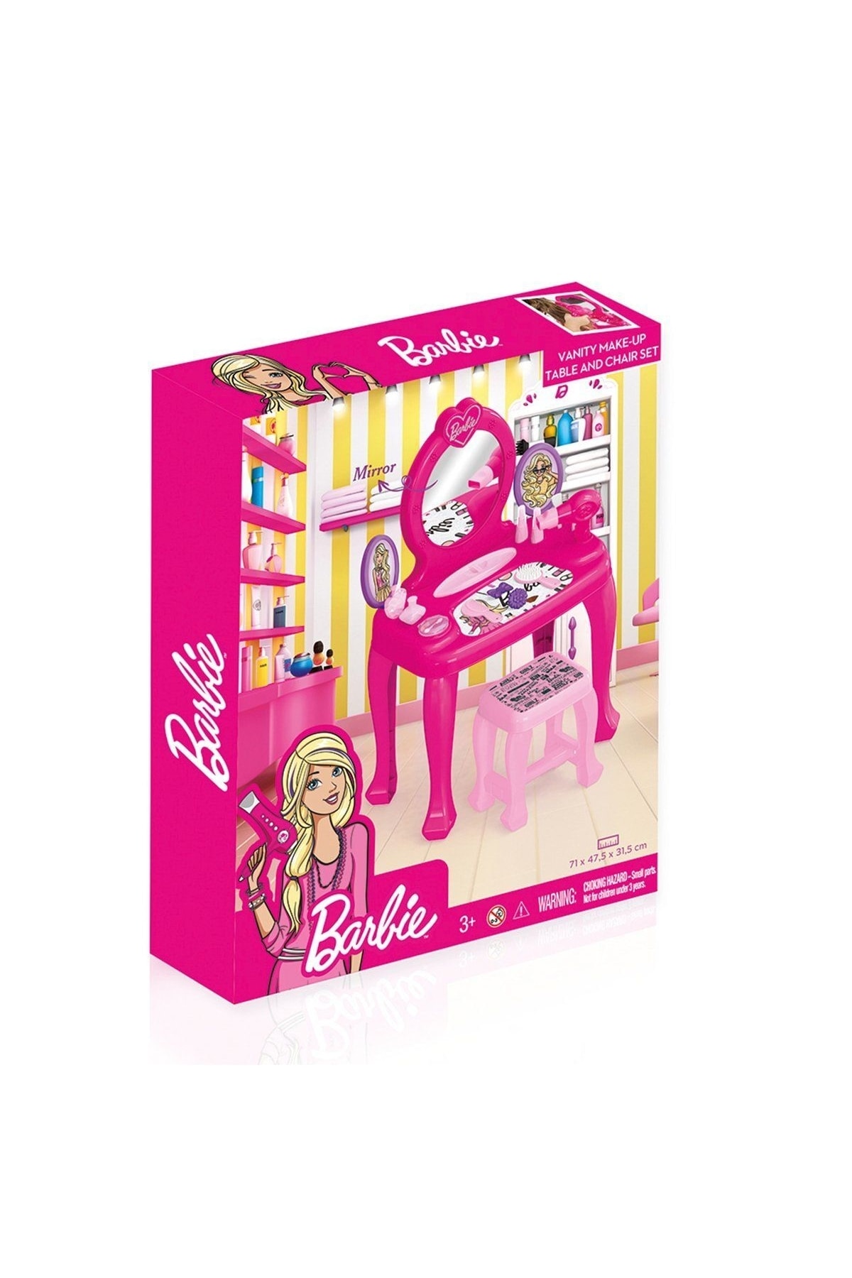 BYR Dolu Barbie Ayaklı Makyaj Masası Ve Sandalye Seti