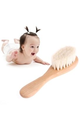 Doğal Keçi Kılı Bebek Saç Fırçası Midi Boy (EXTRA YUMUŞAK) Bebek Konak Tarağı GLS2202