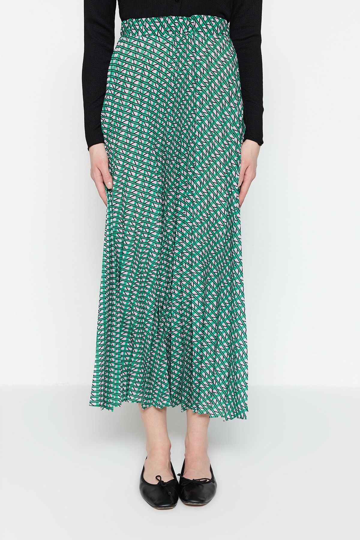Trendyol Modest Skirt Grün Maxi YB5993