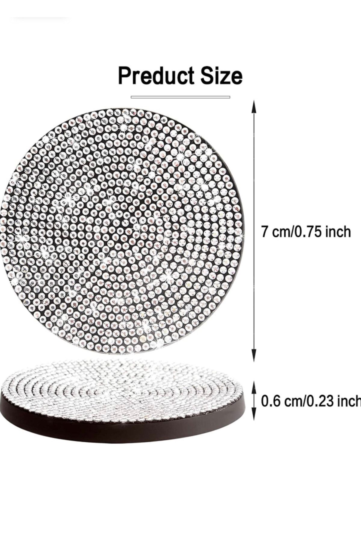 Arabasına Aşıklar Kulübü Swarovski Taşlı Araba Bardak Altlığı 2 Adet UB9012