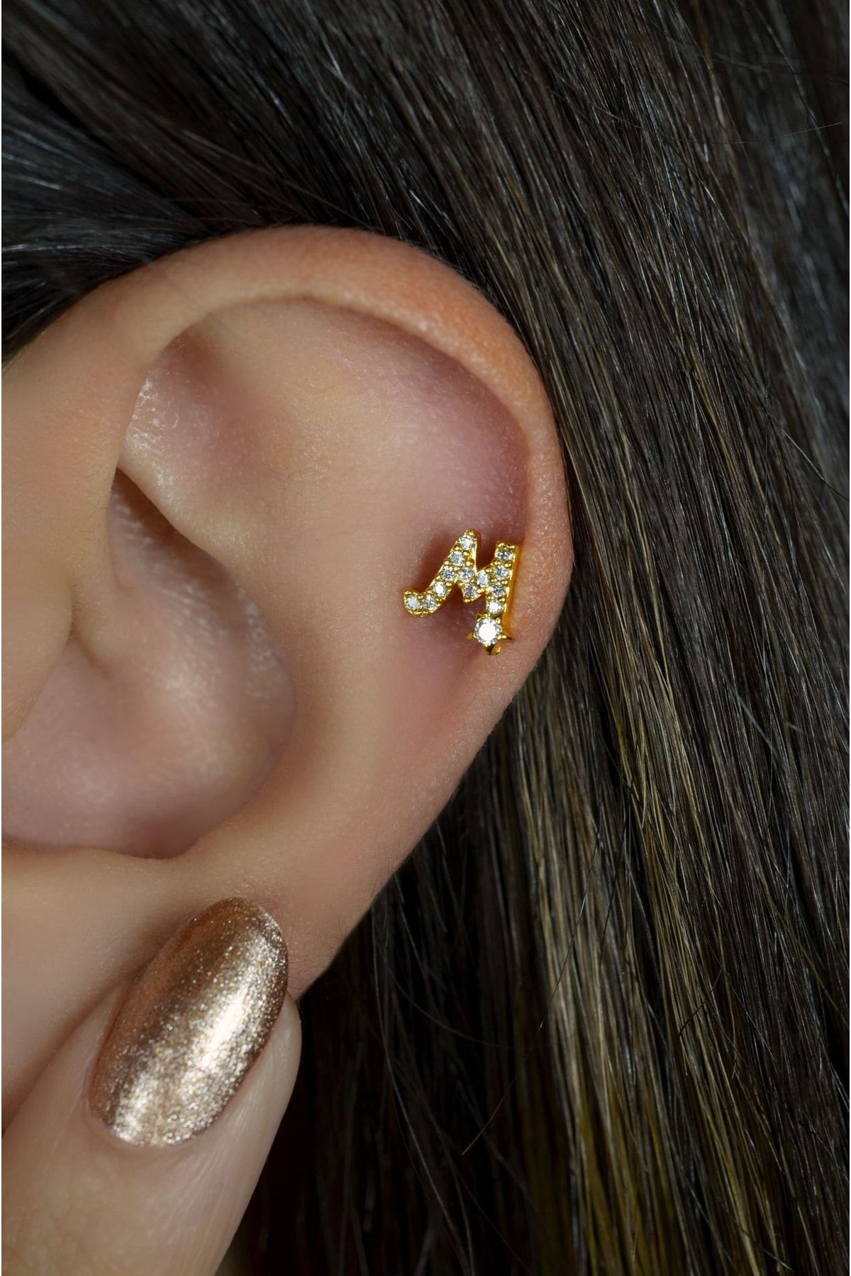 Sacce Scarves Accessories Letter M Piercing Helix Cartilage Lobe Tragus