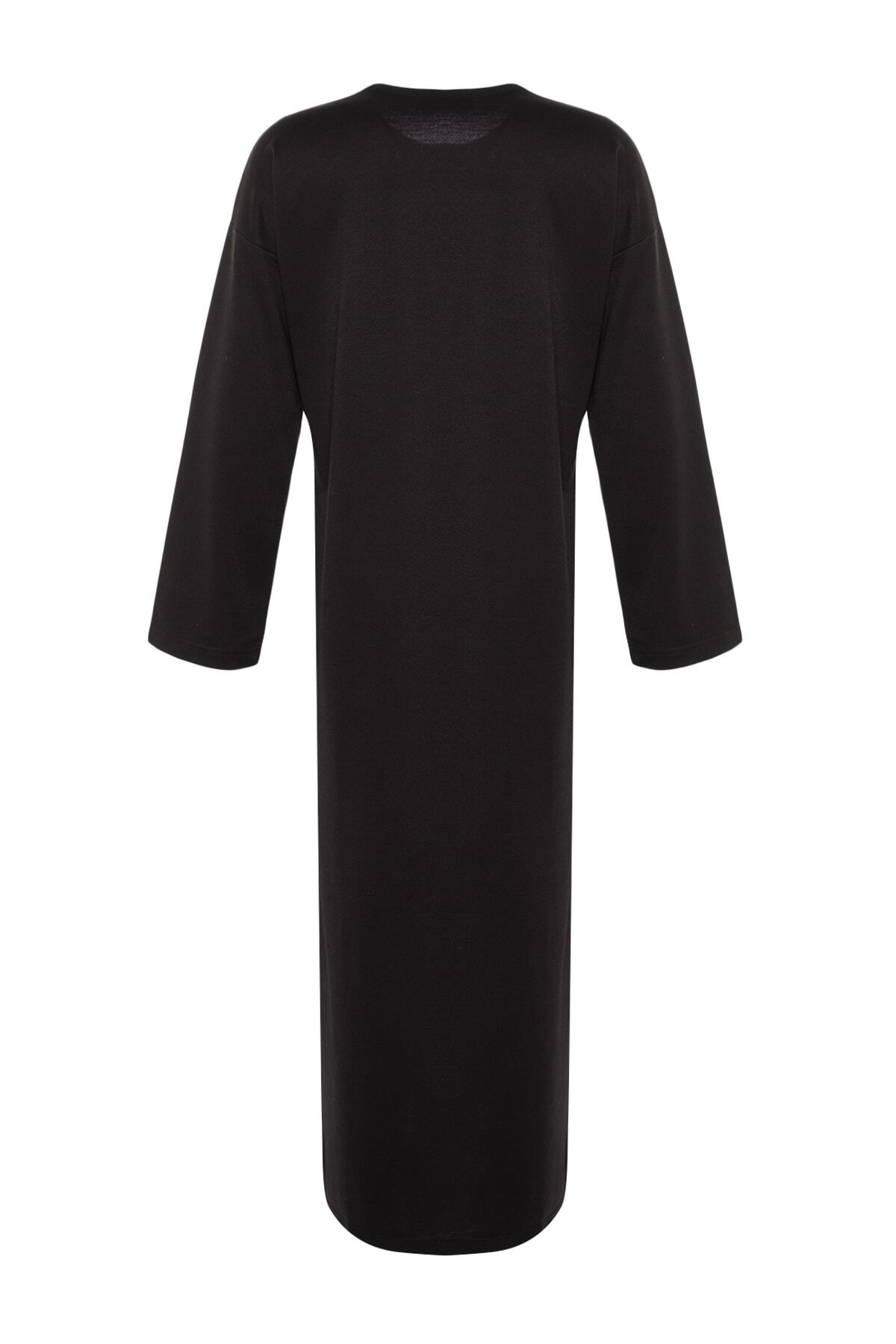 Trendyol Modest-Чорна сукня об'ємного силуету Orme TCTSS23EB00125 9