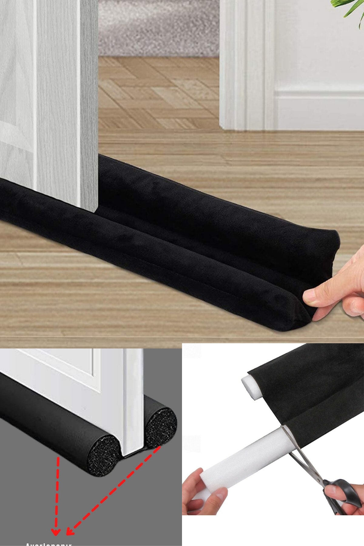 1 Pc Under Door Anti-Wind Heat Insulation Sponge Double Sided Insect Pest Blocker