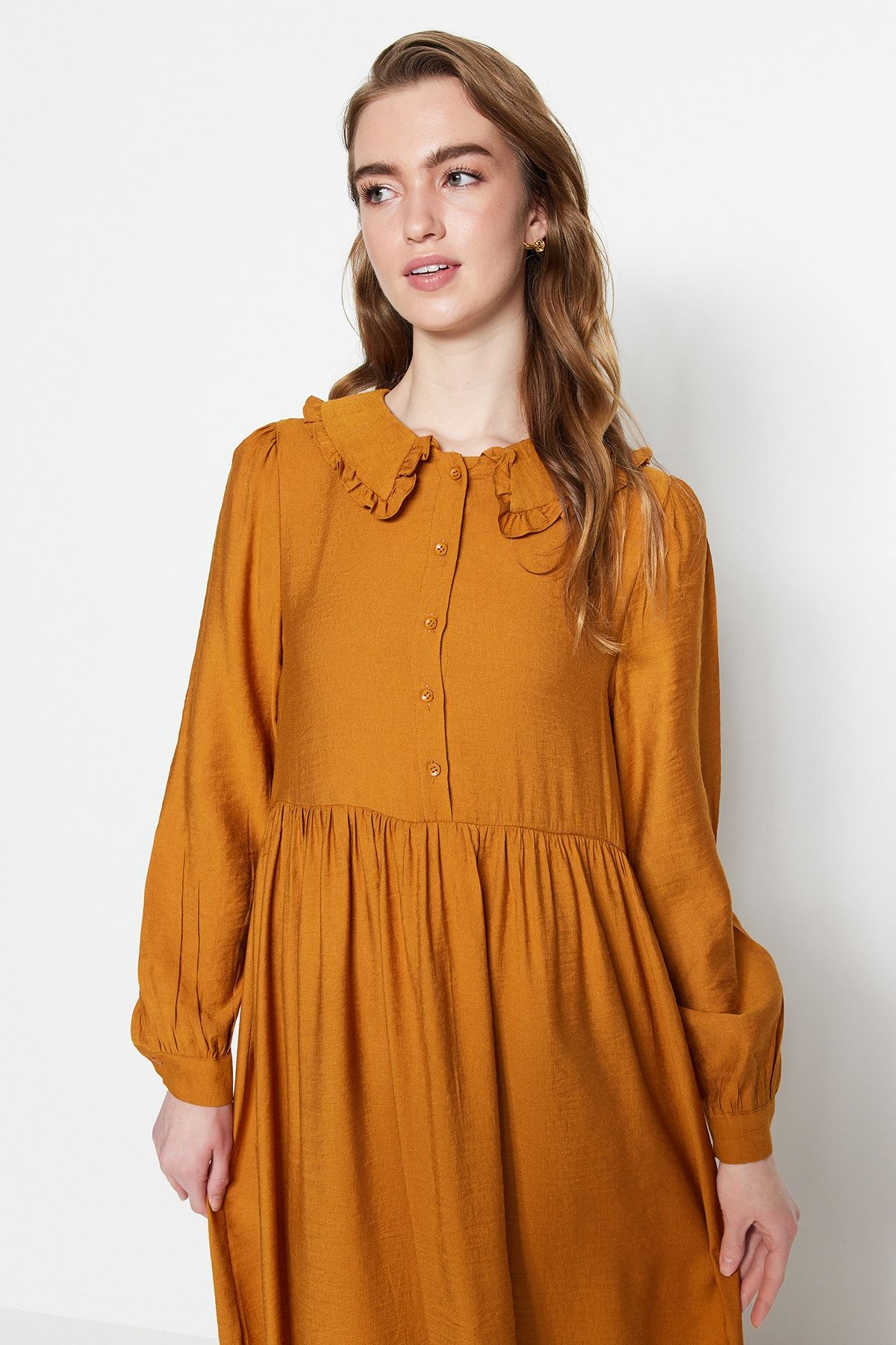 Peter pan collar dress long sleeve on sale