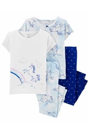 Kız Bebek Unicorn Desenli Pijama Seti 4'lü Paket 1M975310
