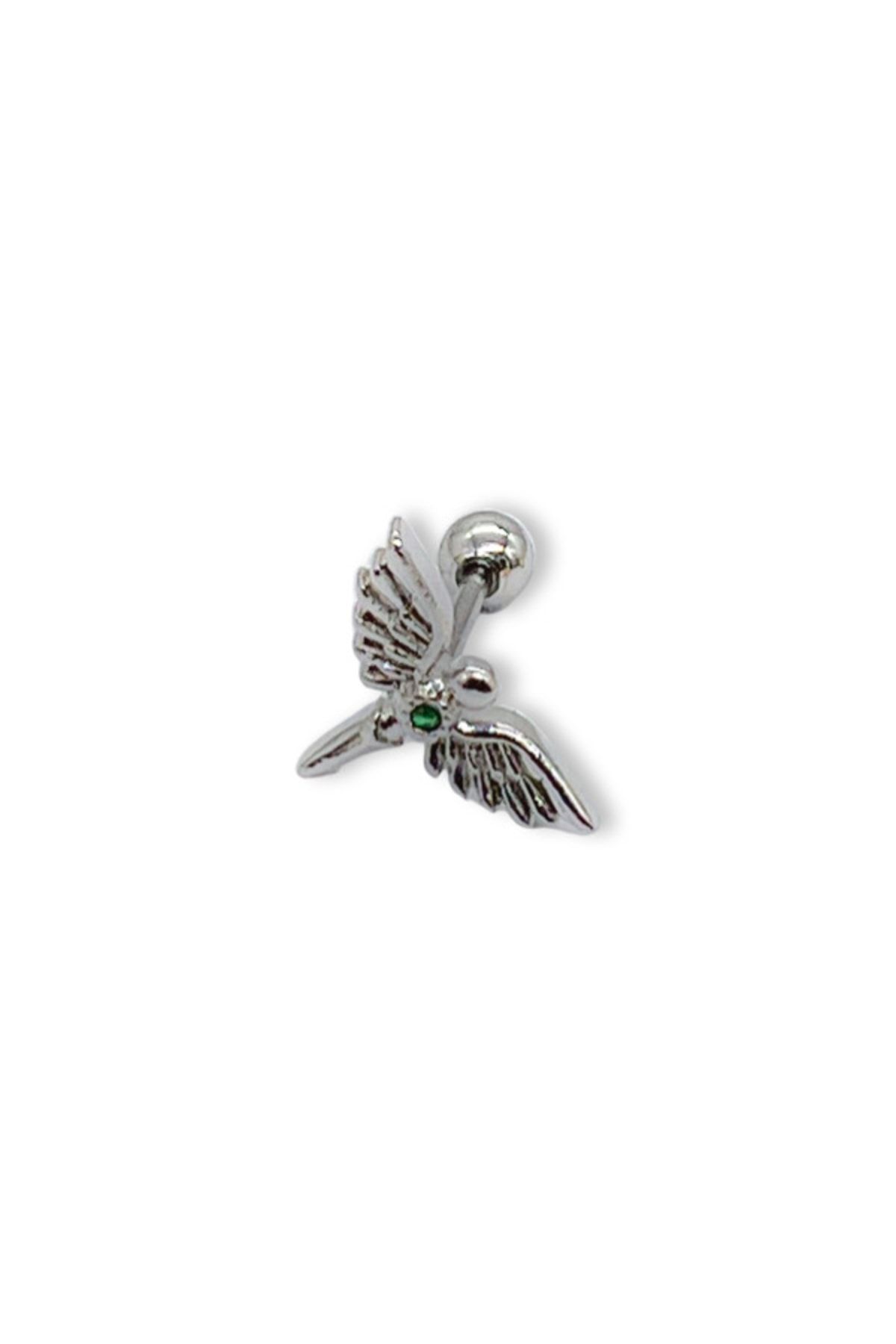 MAZEN Silver Angel Wing Michael Tragus Helix Piercing Cartilage