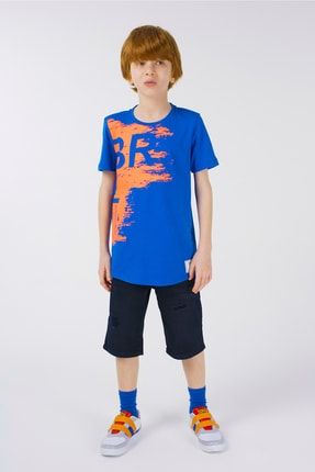 Neon Baskılı Erkek Çocuk Kısa Kollu T-shirt TE-2021-06-05