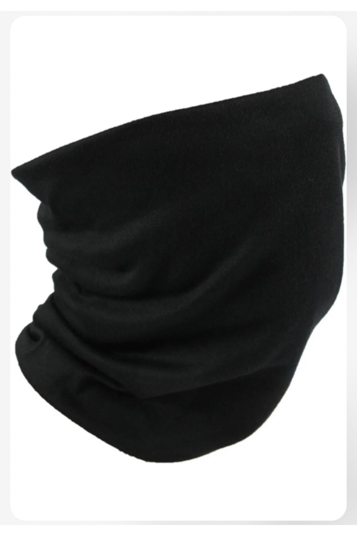 Genel Markalar Şapkaıdünyasi Unisex Siyah Çok Fonksiyonlu Buff Bandana Boyunluk Yüz Maskesi Spk231