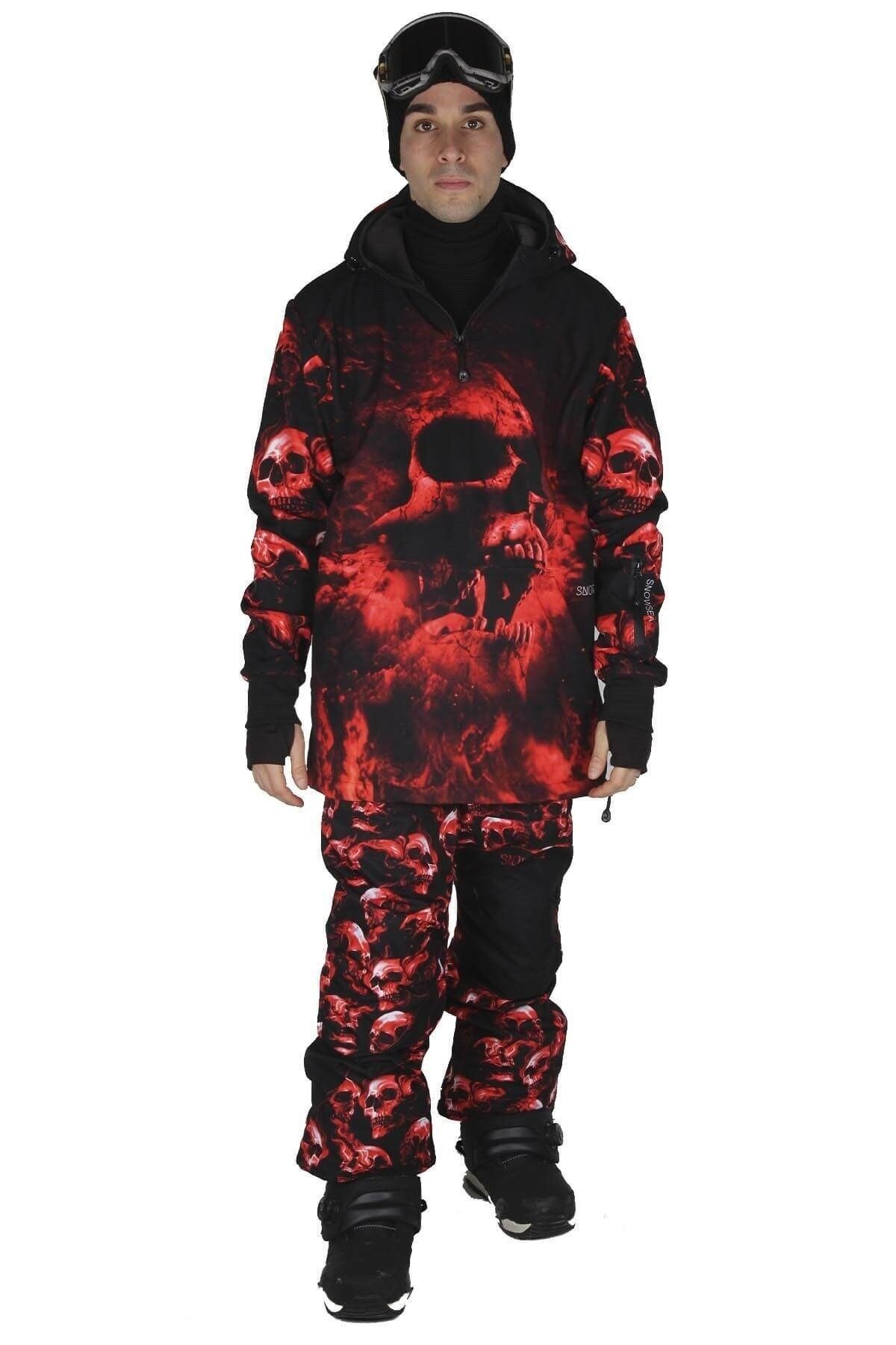SNOWSEA Ss7941 Skull Erkek Snowboard Mont ve Pantolon Takımı