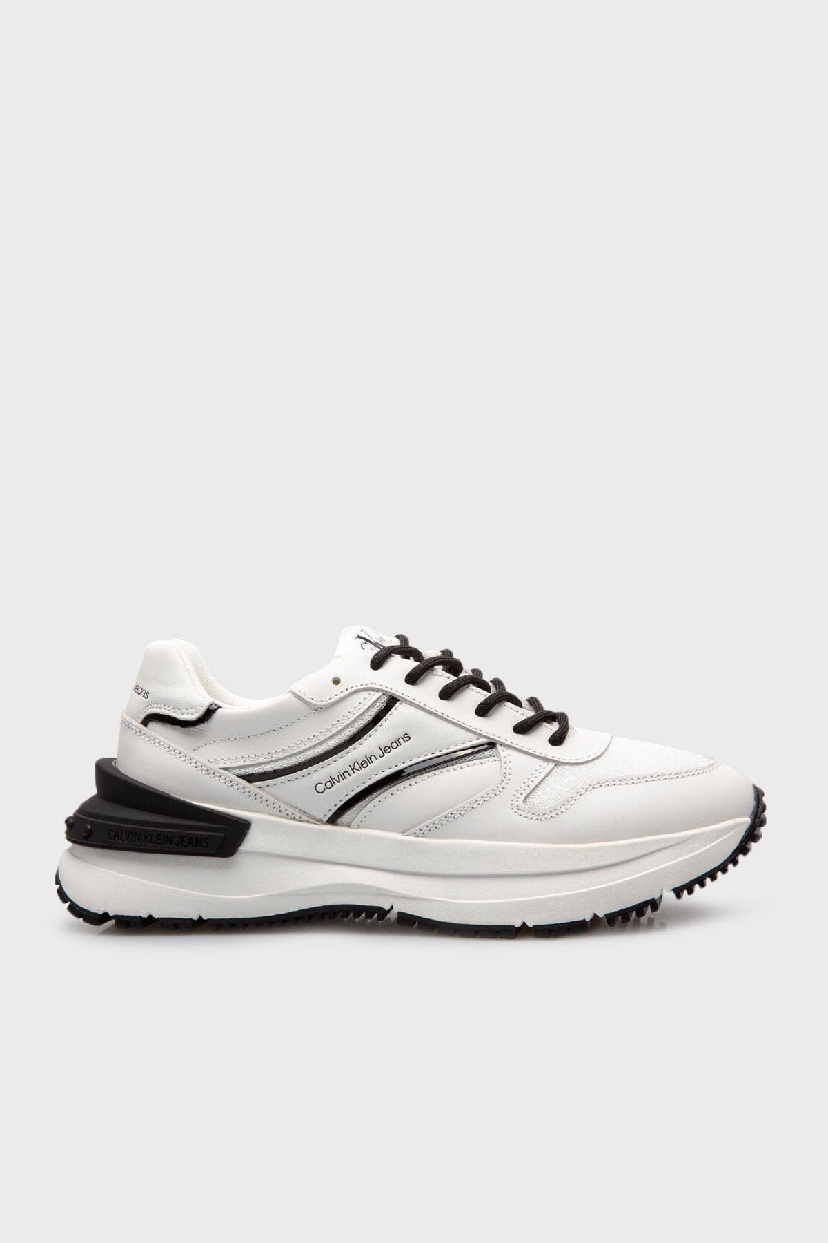 Calvin Klein Logolu Hakiki Deri Sneaker Ayakkabı Ayakkabı Yw0yw00890 0k4
