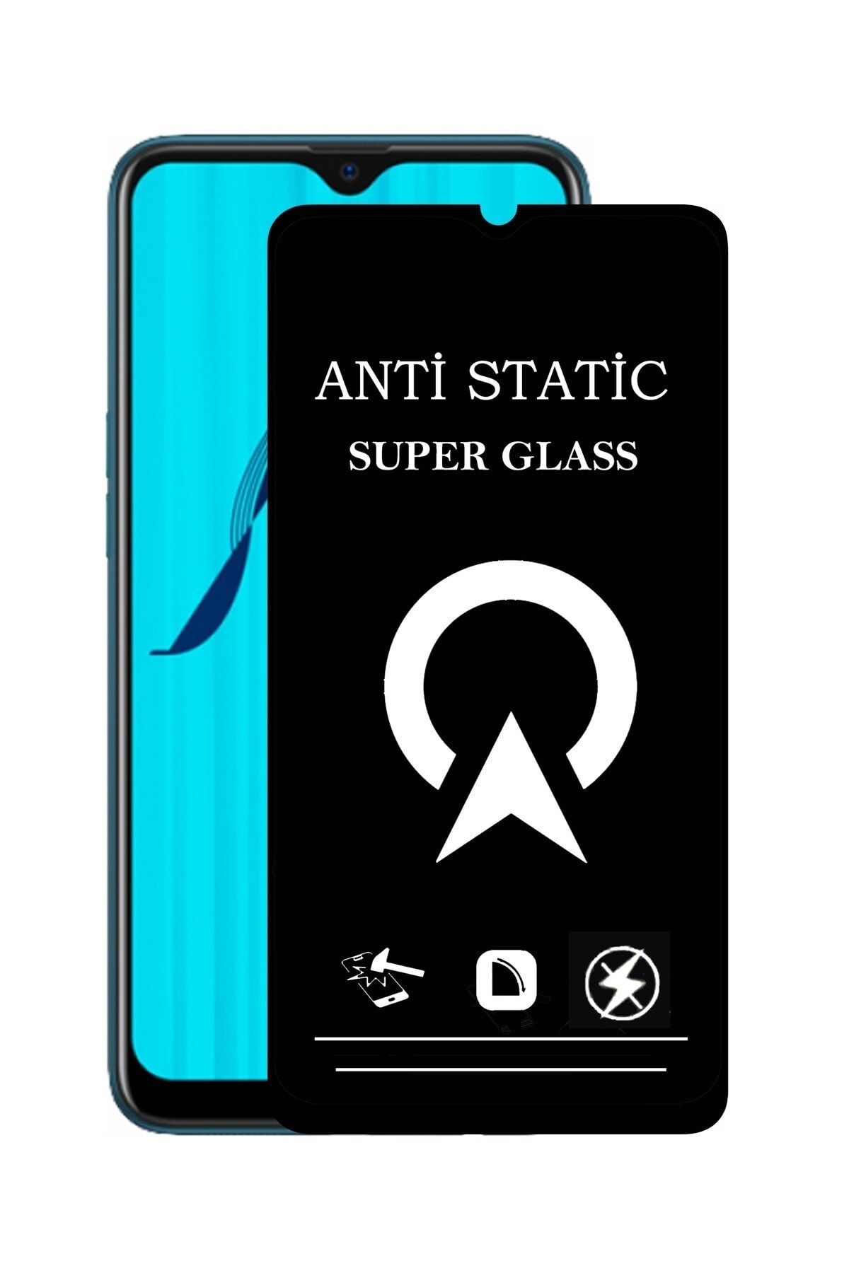 Oppo AX7 Tam Kaplayan Anti Statik Çizilmez Safir Ekran Koruyucu Cam