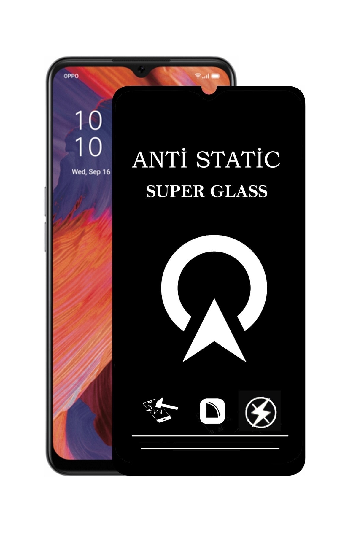 Oppo A73 Tam Kaplayan Anti Statik Çizilmez Safir Ekran Koruyucu Cam