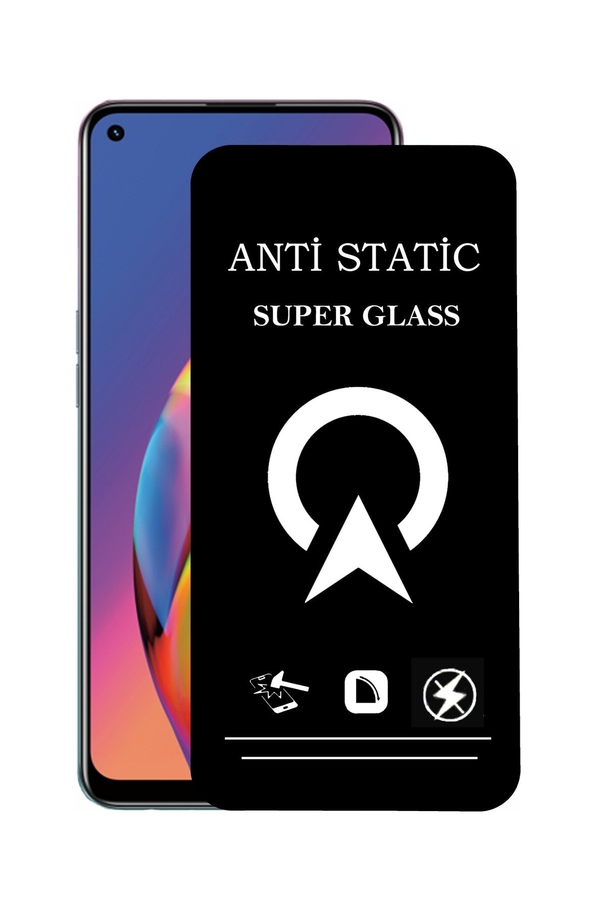 Oppo Reno 5 Lite Tam Kaplayan Anti Statik Çizilmez Safir Ekran Koruyucu Cam