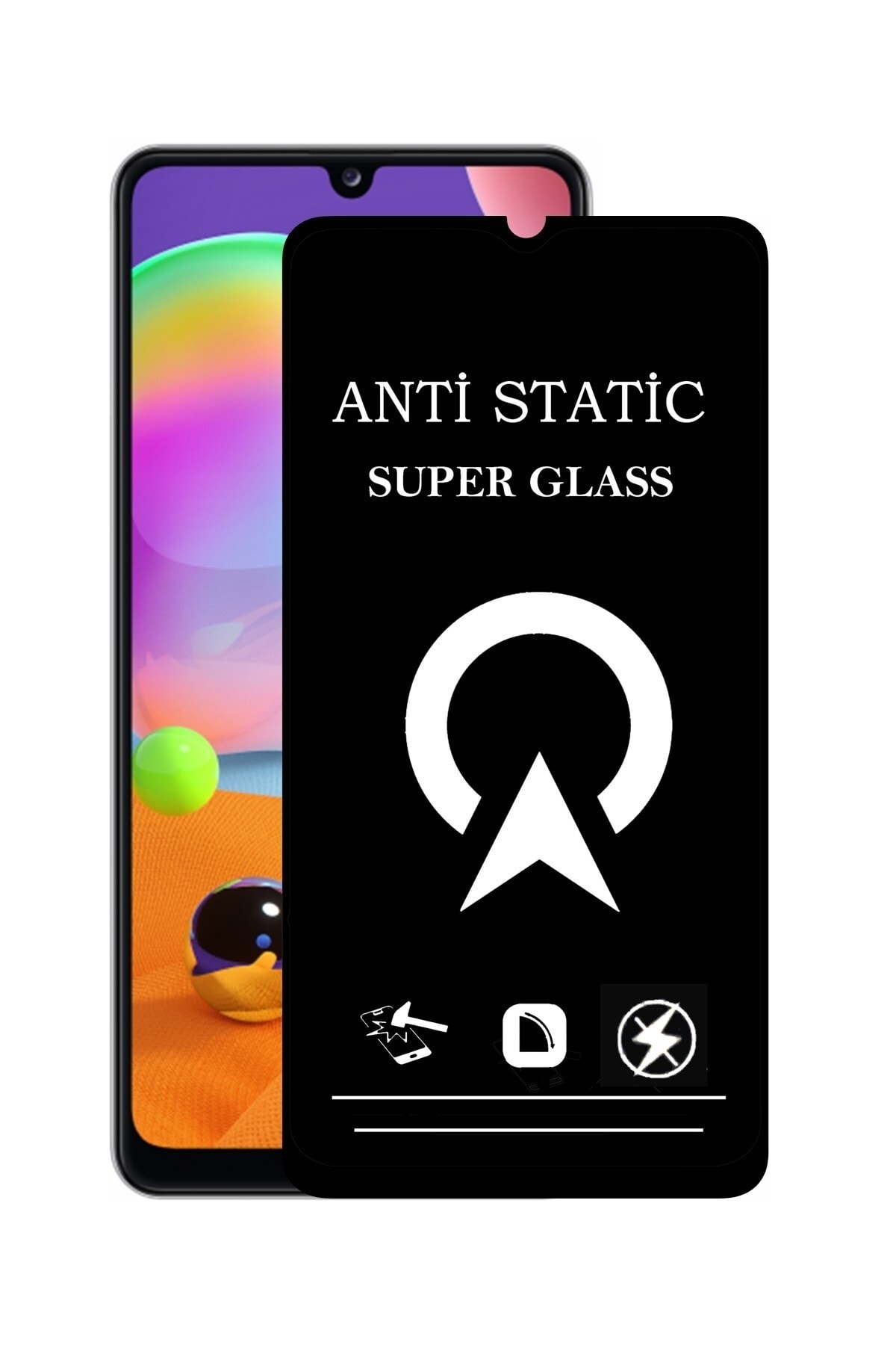 Samsung Galaxy A31 Tam Kaplayan Anti Statik Çizilmez Safir Ekran Koruyucu Cam
