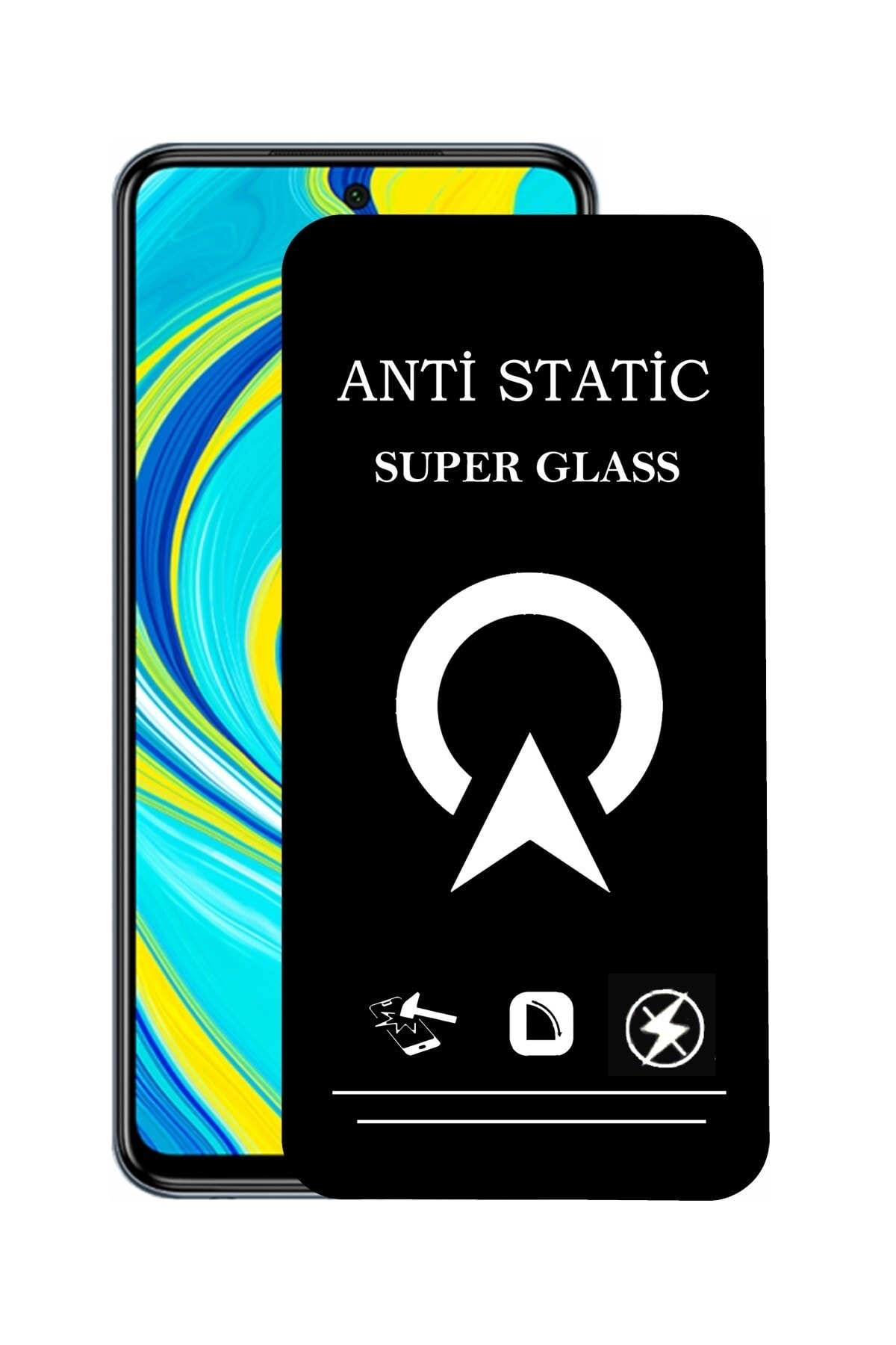 Xiaomi Redmi Note 9 Tam Kaplayan Anti Statik Çizilmez Safir Ekran Koruyucu Cam