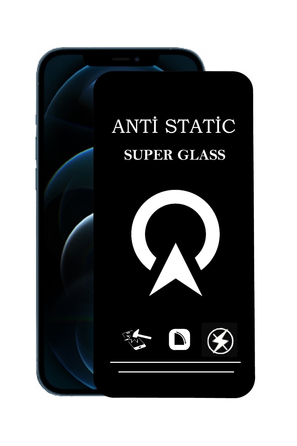 Apple iPhone 12 Tam Kaplayan Anti Statik Çizilmez Safir Ekran Koruyucu Cam