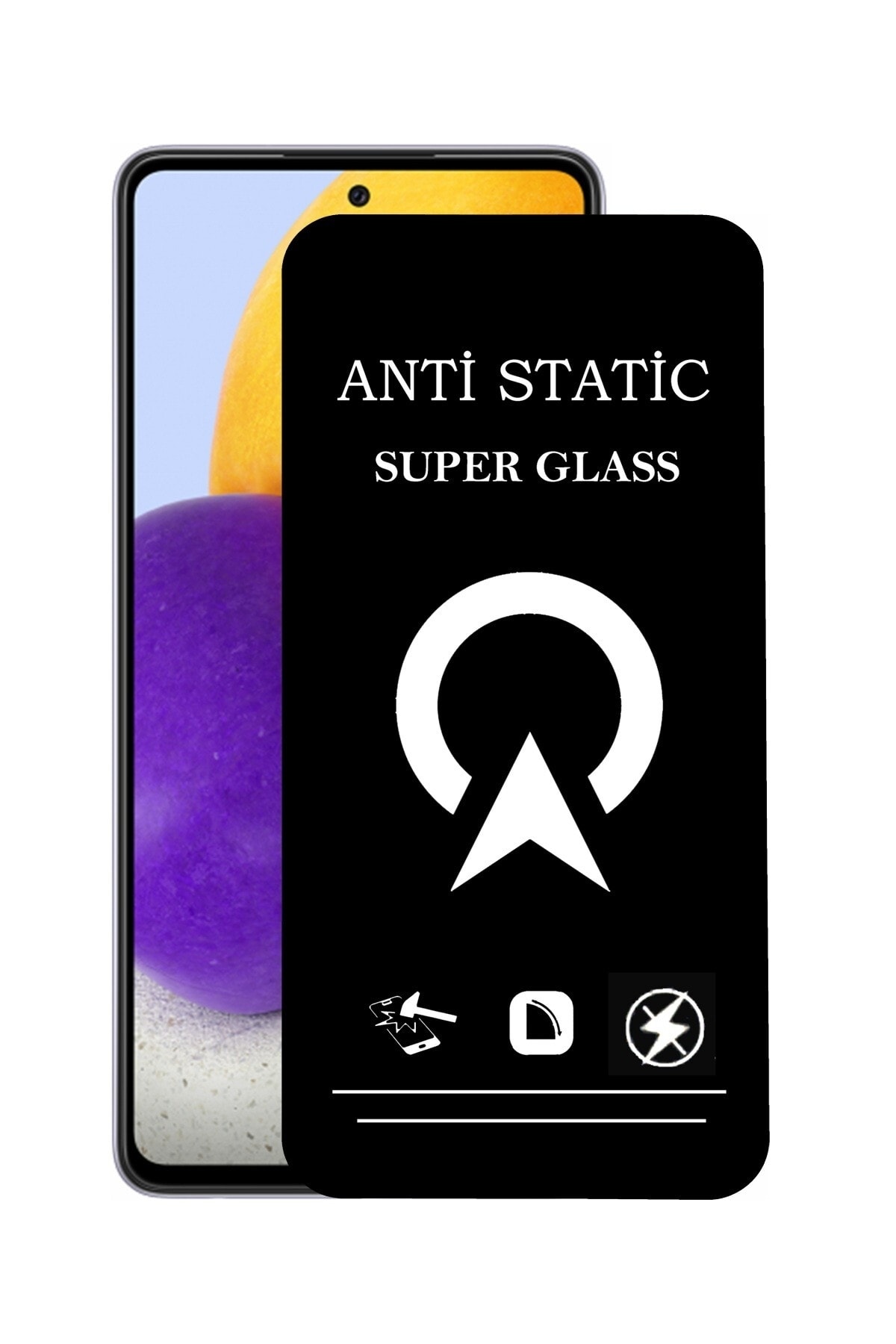 Samsung Galaxy A72 Tam Kaplayan Anti Statik Çizilmez Safir Ekran Koruyucu Cam