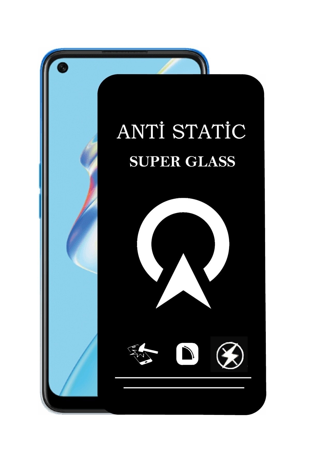Oppo A54 Tam Kaplayan Anti Statik Çizilmez Safir Ekran Koruyucu Cam