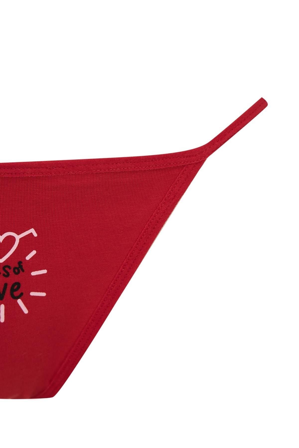 DeFacto-Fall In Love Slogan Heart Patterned String Panties 3