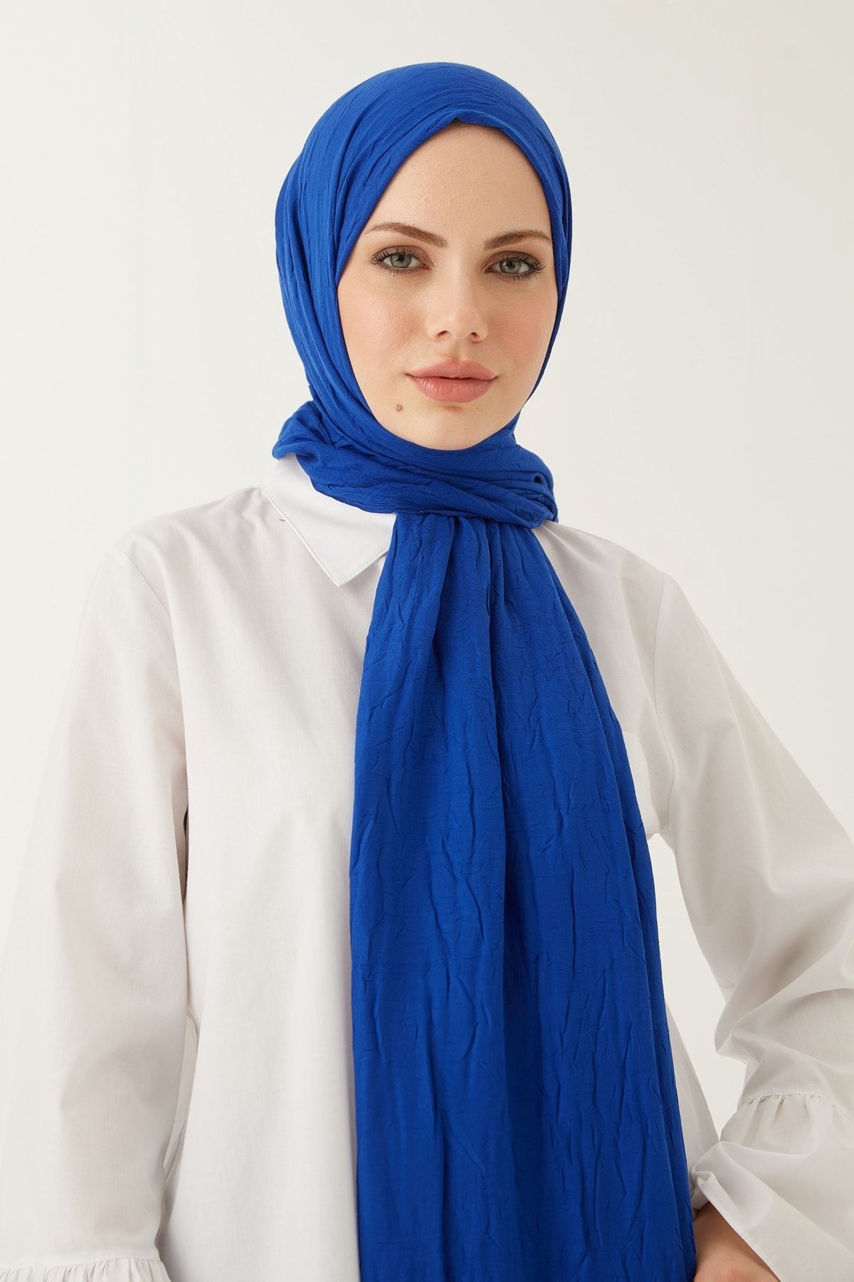 FRESCO SCARFS-Women's Hijab Bamboo Scarf Shawl * Saks Blue 2