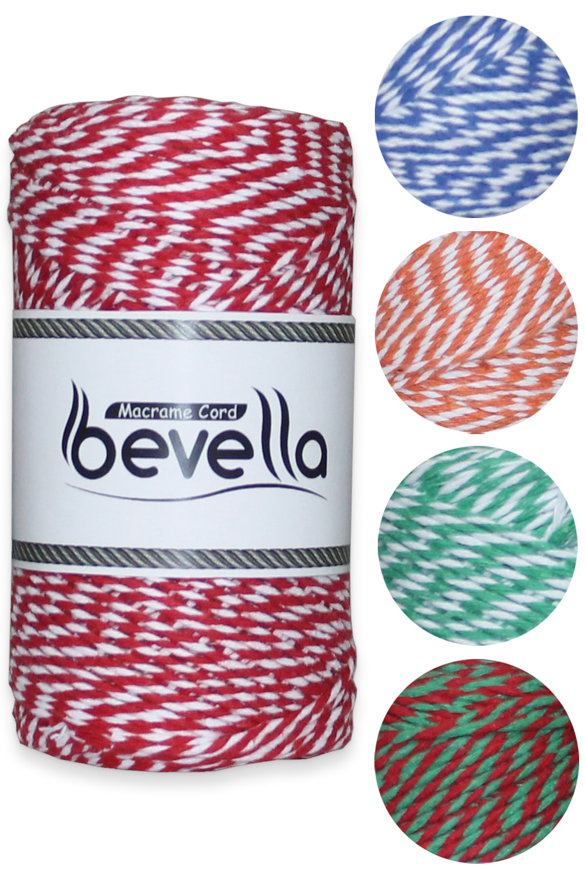 Bevella Hediye Paketleme ve Ambalaj İpi, Kırmızı Beyaz Ambalaj, Marteniçka, Paket İpi, 200 GR (TWINE BAKER)