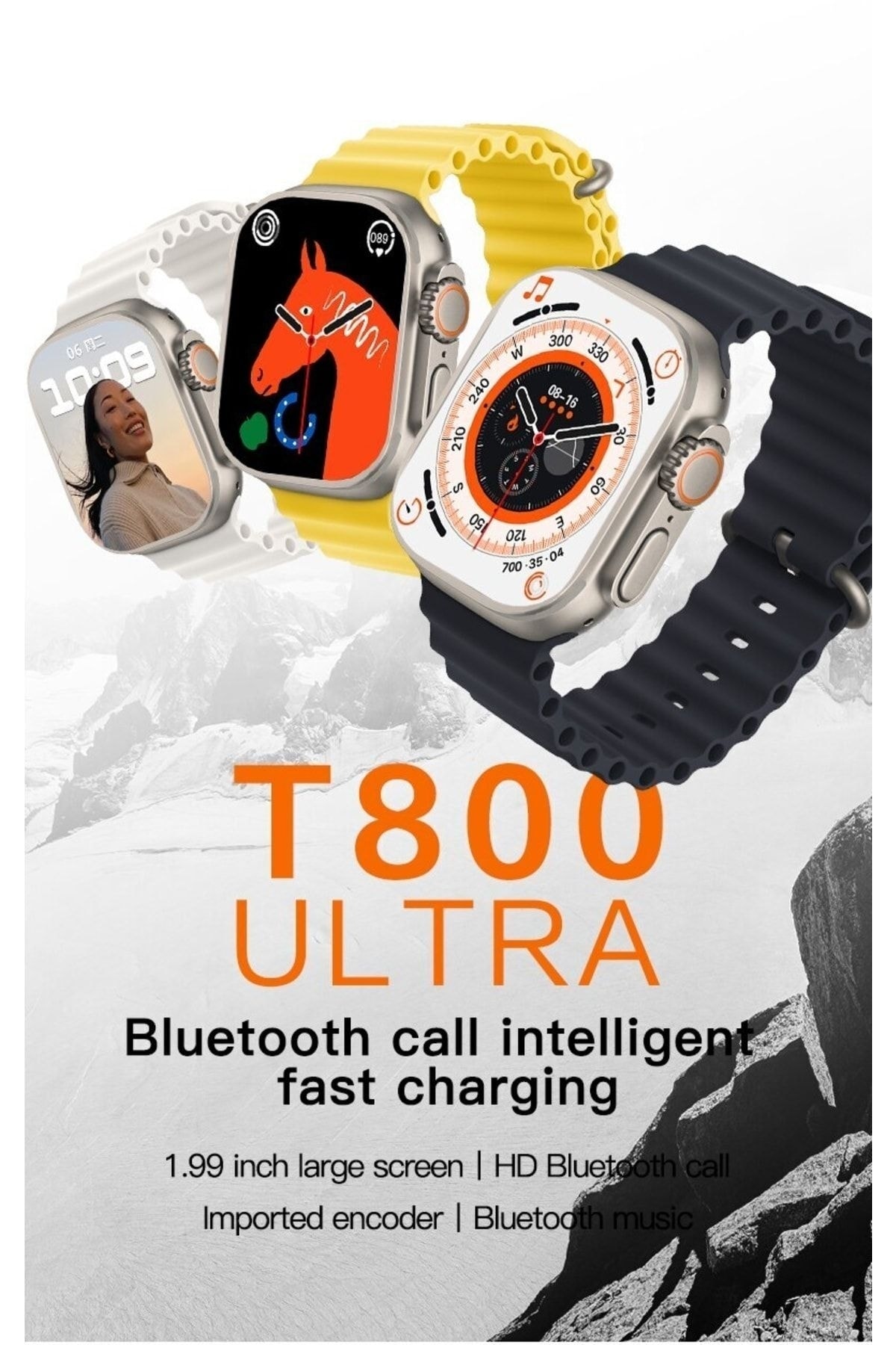 Linva Akıllı Saat Watch 8 Ultra Ios Android Destekli 1.99inch Arama Özelliği T800 Ultra