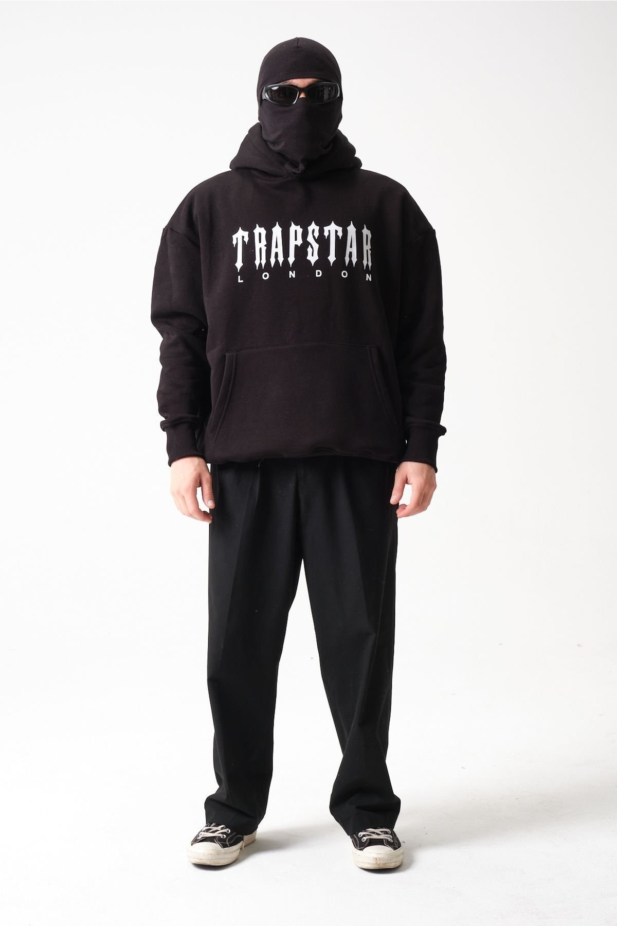 Essentıals Trapstar London Baskılı Siyah Oversize Sweatshirt