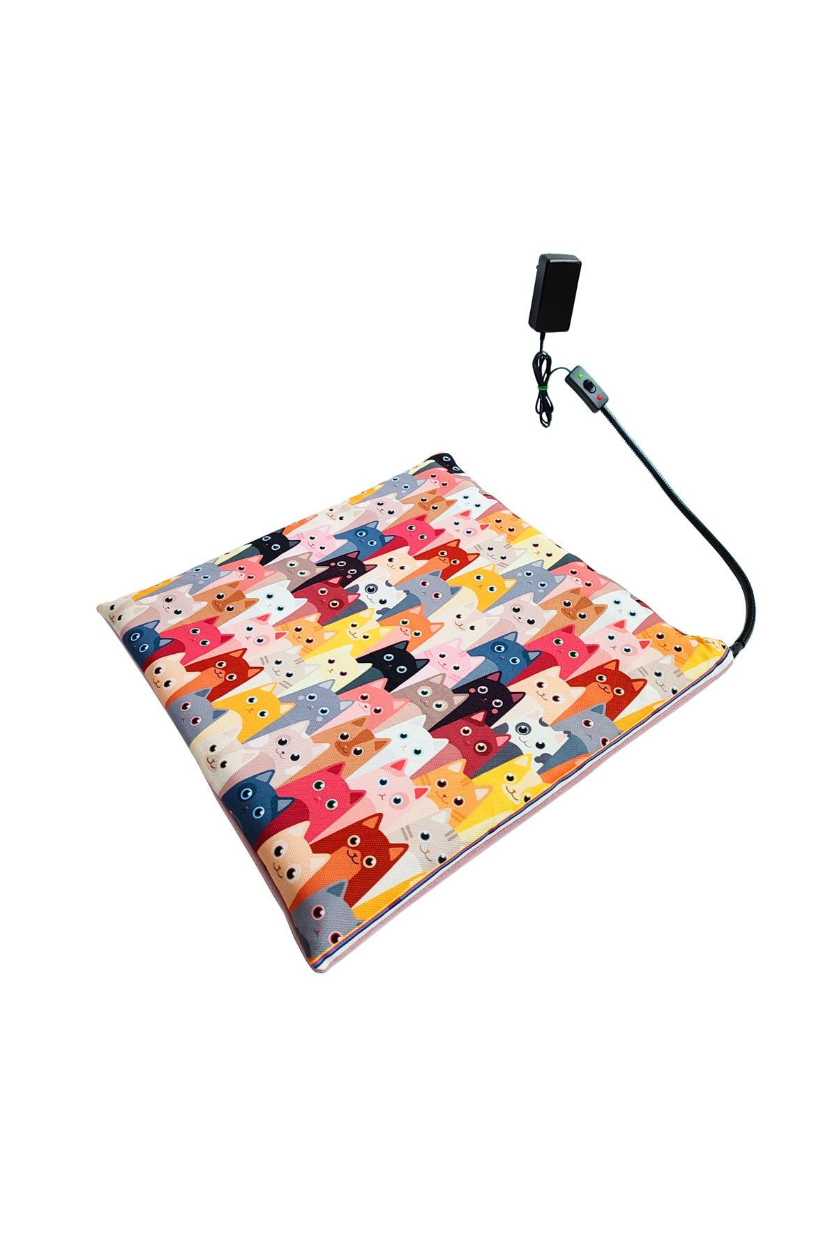 تخت گربه و سگ چند رنگ برقی کوسن گرم شده Cushion 12Volt 45X45Cmx4Cm پاورتچ  Powertec