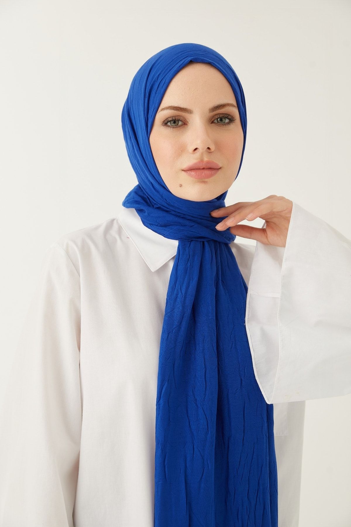 FRESCO SCARFS-Women's Hijab Bamboo Scarf Shawl * Saks Blue 3