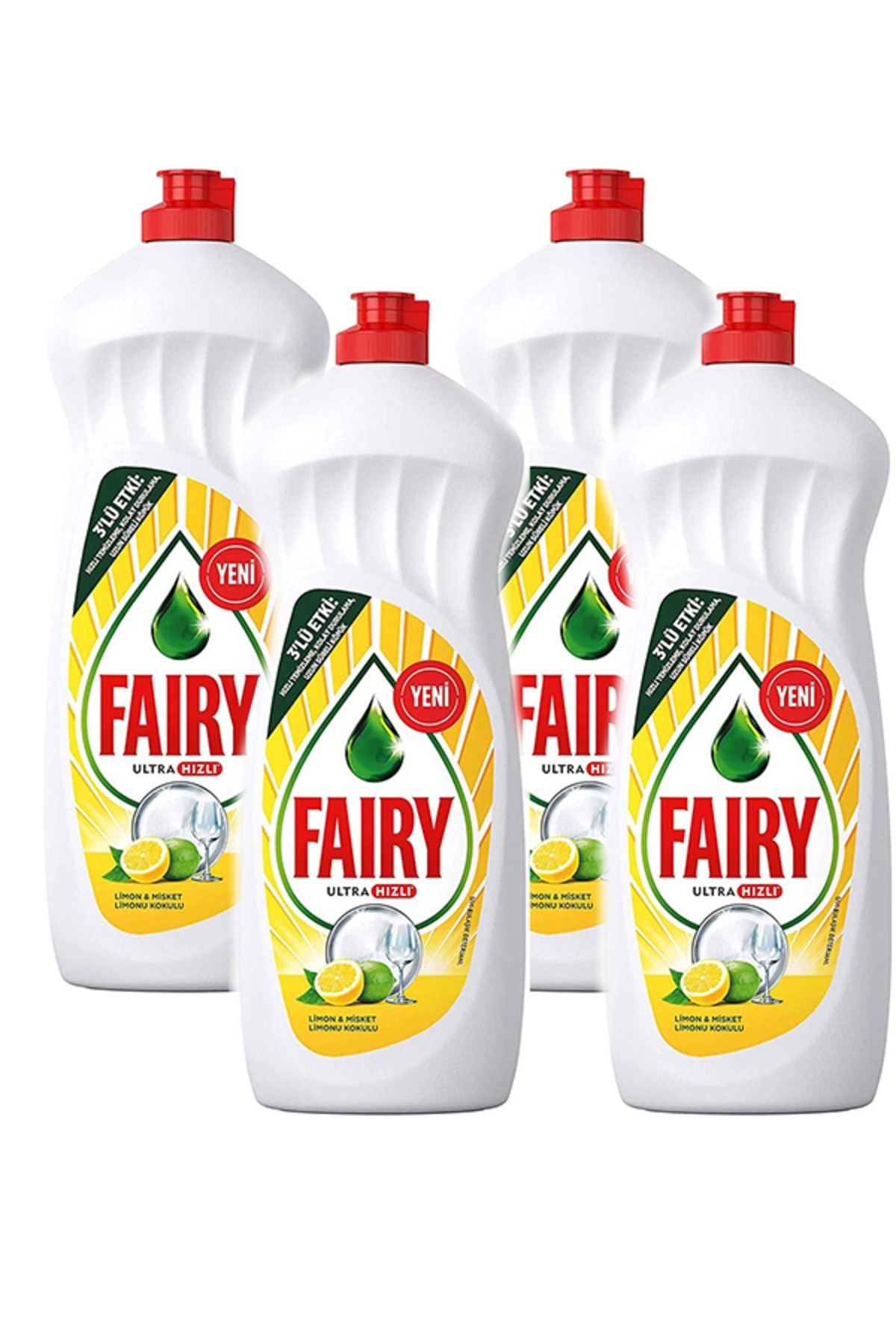 Fairy Ultra Hızlı Limon & Misket Limonu Kokulu 650 ml, 4 Adet