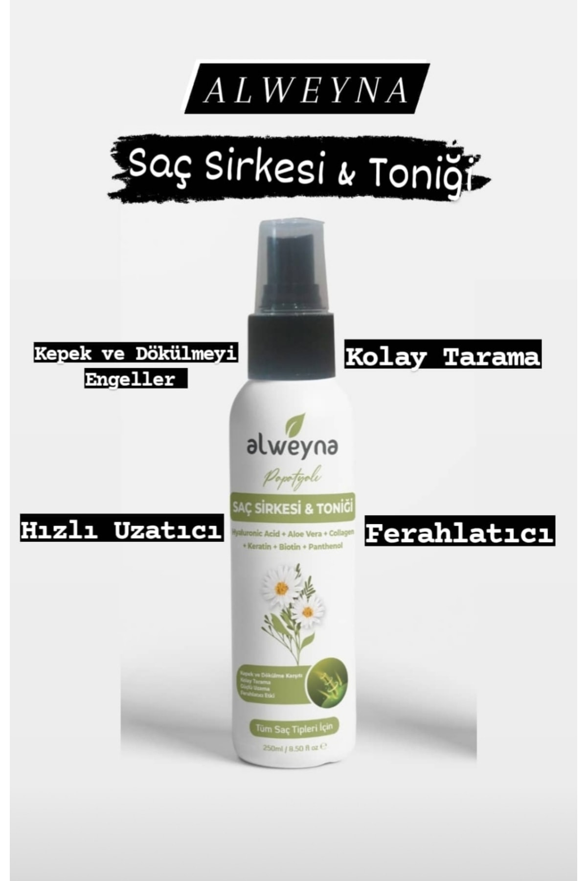 Papatyalı Saç Sirkesi & Toniği 250 Ml — Dermatit-Hızlı Uzama