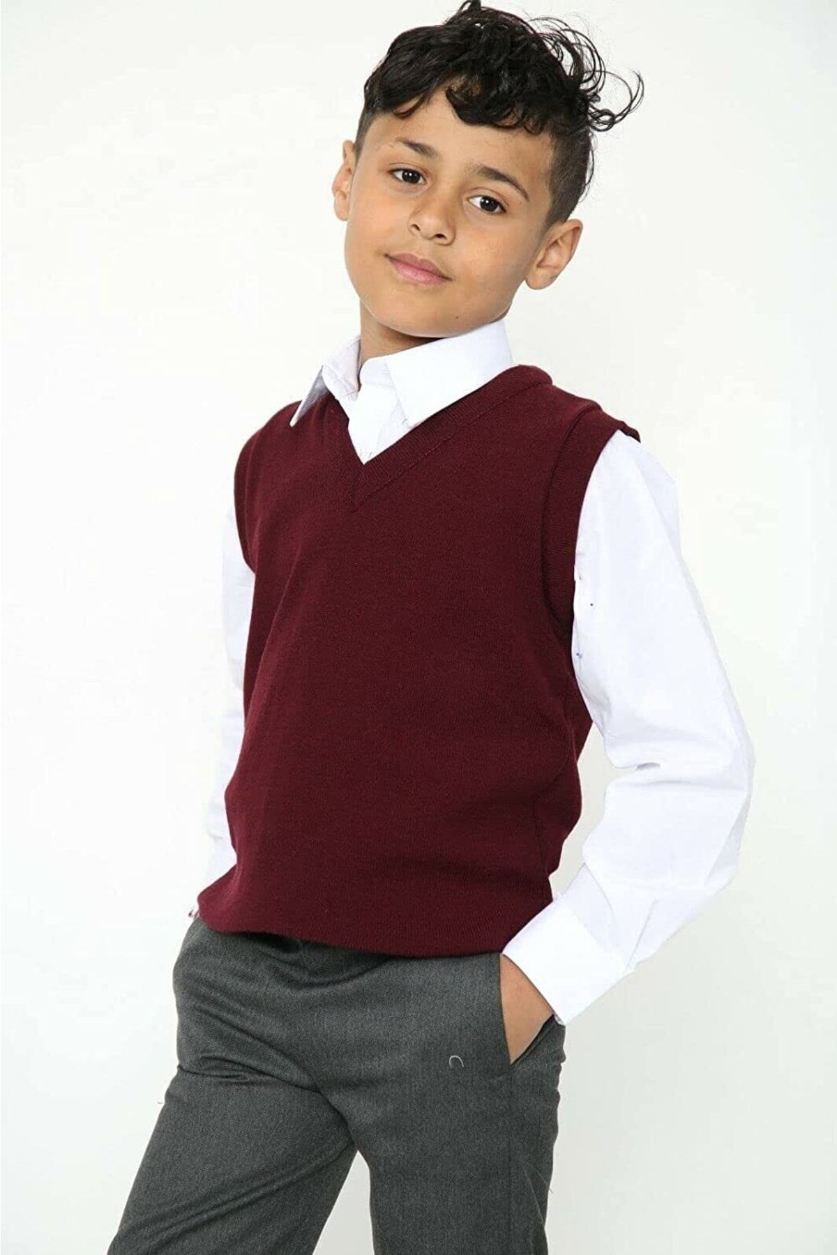 burgundy sweater vest