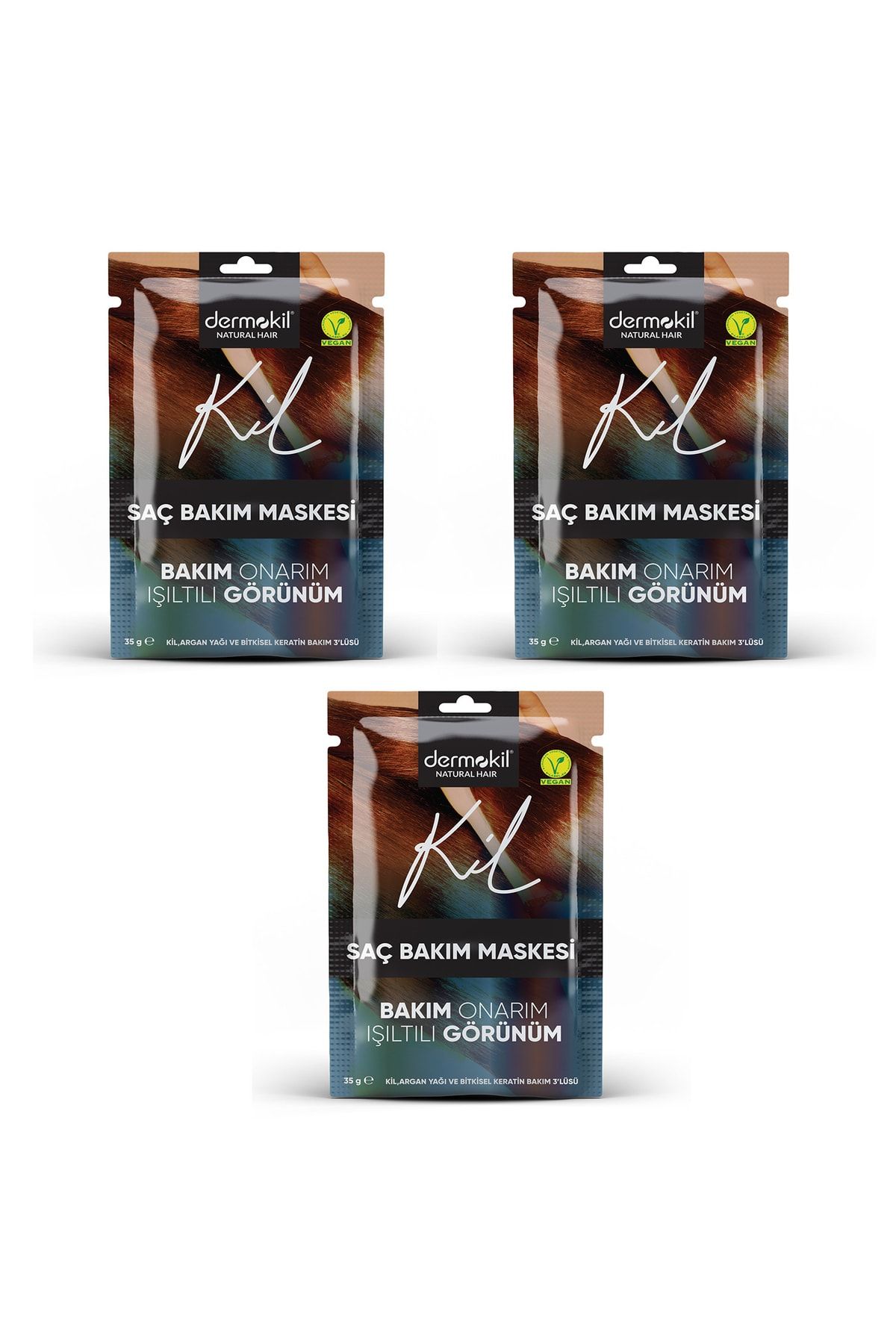 Dermokil Argan Yağlı Saç Maskesi 35ml 3'li Set