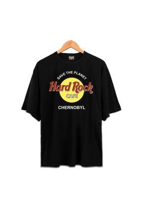 Unisex Siyah Oversize Hard Rock Cafe Chernobyl T-shirt JJ-CHRN