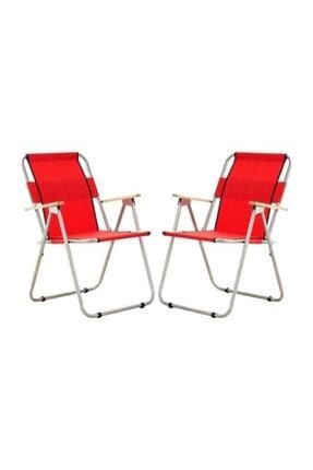 2 Adet Kamp Sandalyesi Katlanır Sandalye Bahçe Koltuğu Piknik Plaj Balkon Sandalyesi -kırmızı NH08KI2S