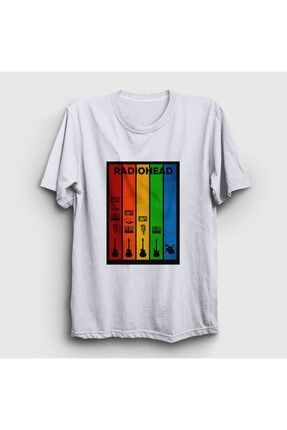 Unisex Beyaz Rainbow Radiohead T-shirt 104458tt