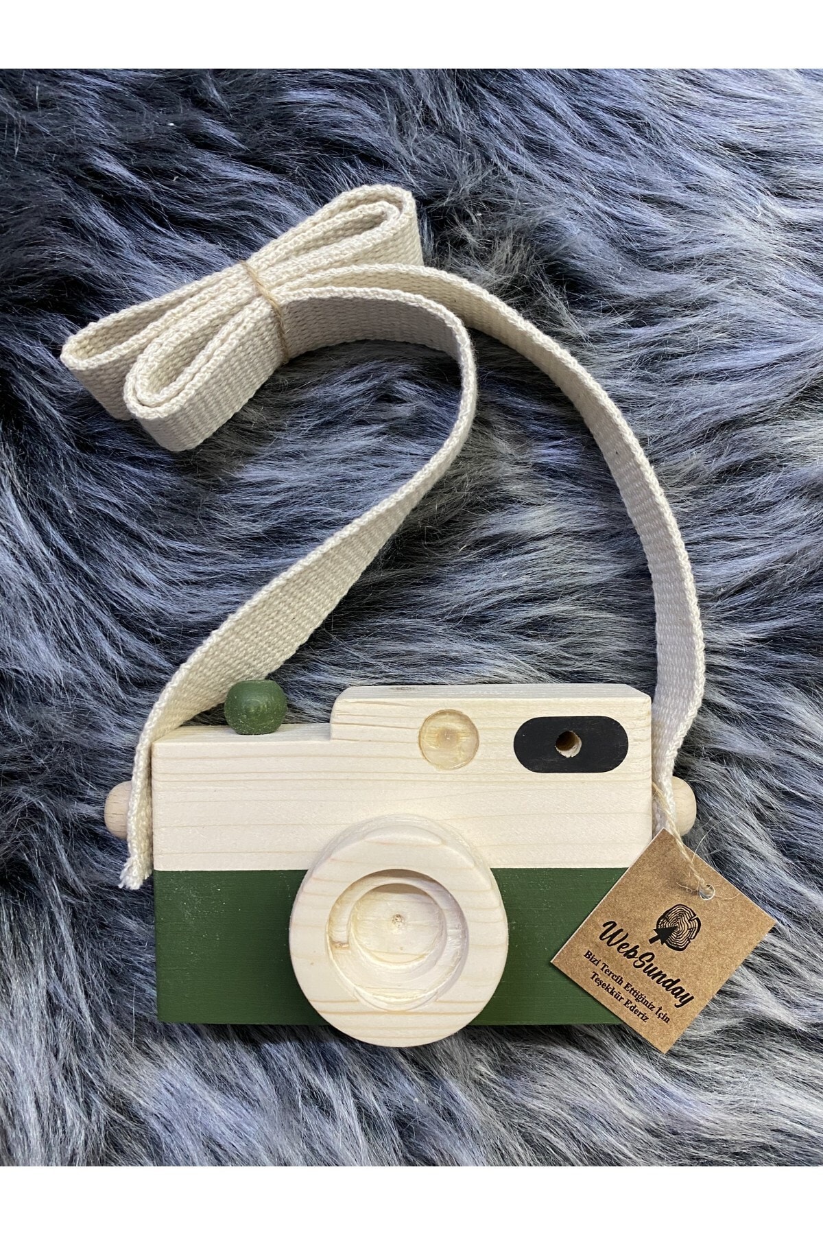 Baby Toy Wooden Camera, +1 Year Old Montessori Toy, Organic Wooden Toy-dark green
