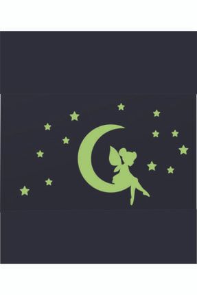 Karanlıkta Parlayan Ayda Peri Kızı Dekoratif Duvar Sticker DEZ-T-KK