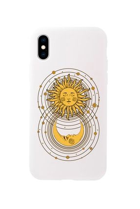 Iphone Xs Max Uyumlu Moon And Sun Premium Beyaz Lansman Silikonlu Kılıf MCIPHXSMLMANDS