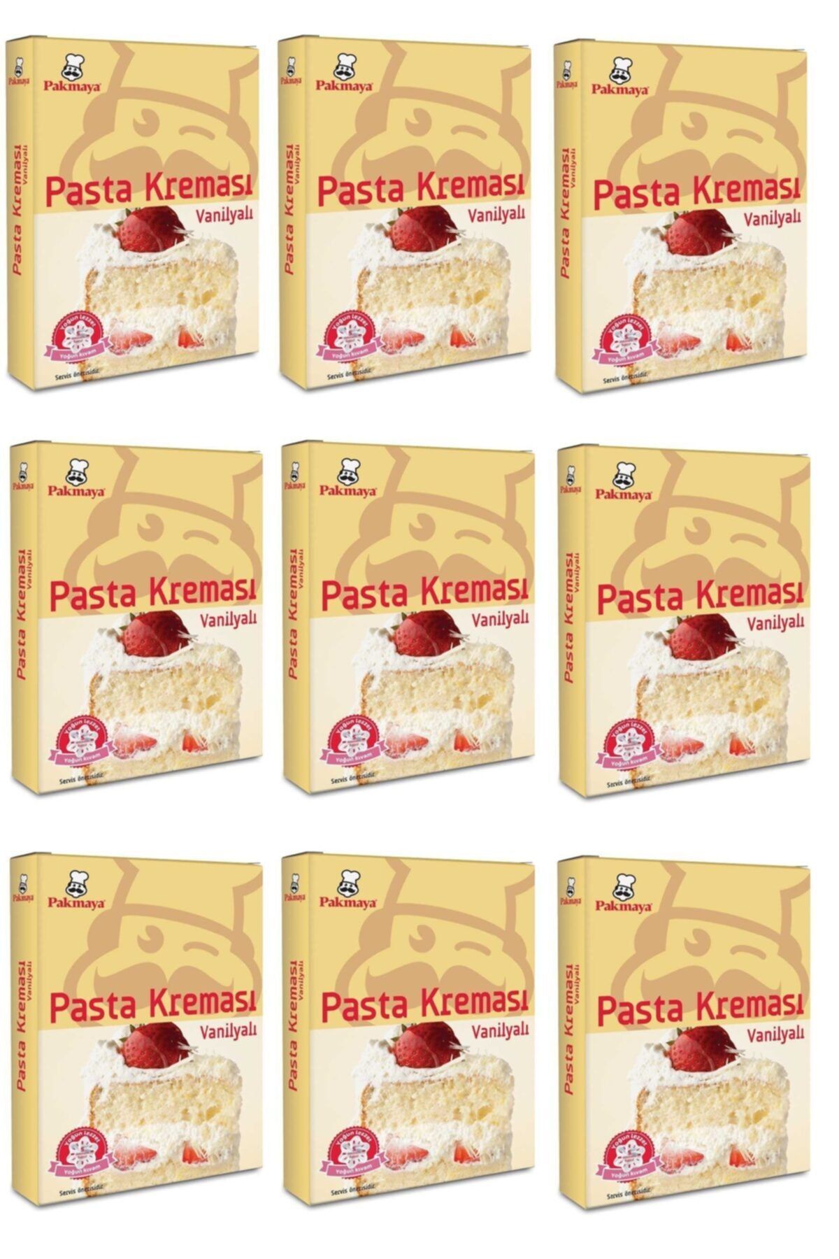 Pakmaya Pasta Kreması Sade Vanilyalı 140 Gr X 9 Adet