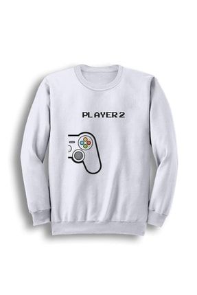 Player 2, Oyun, Gamer, Çift, Sevgili, Couple 02 Sweatshirt BYS65789764